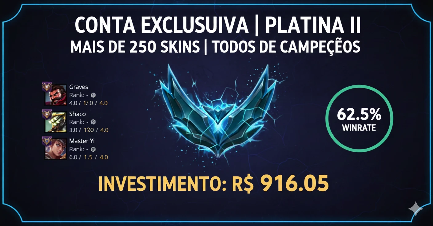 Conta Exclusiva: Todos Os Campeões +250Skins $960 Gastos