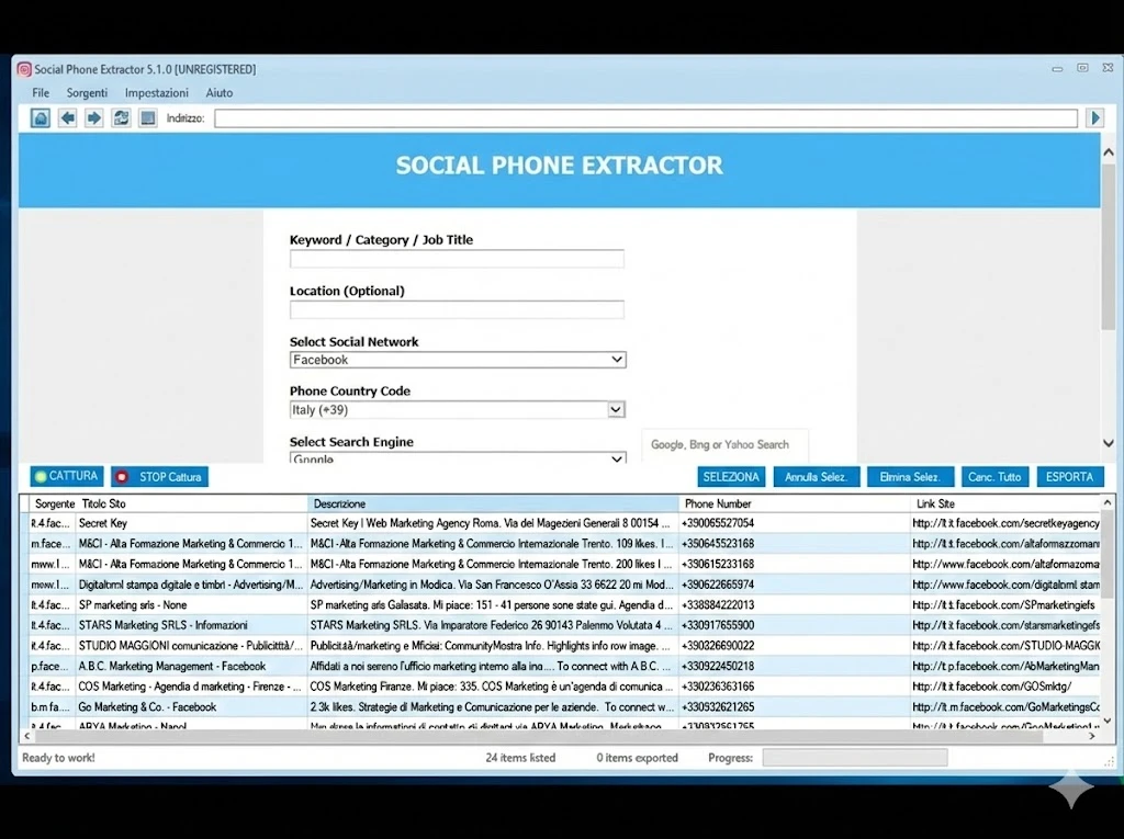 Extrator de nùmeros e localização