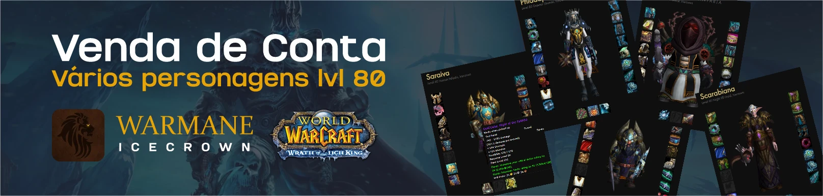 Conta wow warmane icecrown (WOTLK)