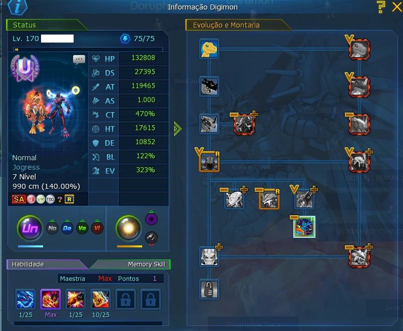 Conta 2 Rank U Kizuna + Eosmon LADMO Omegamon