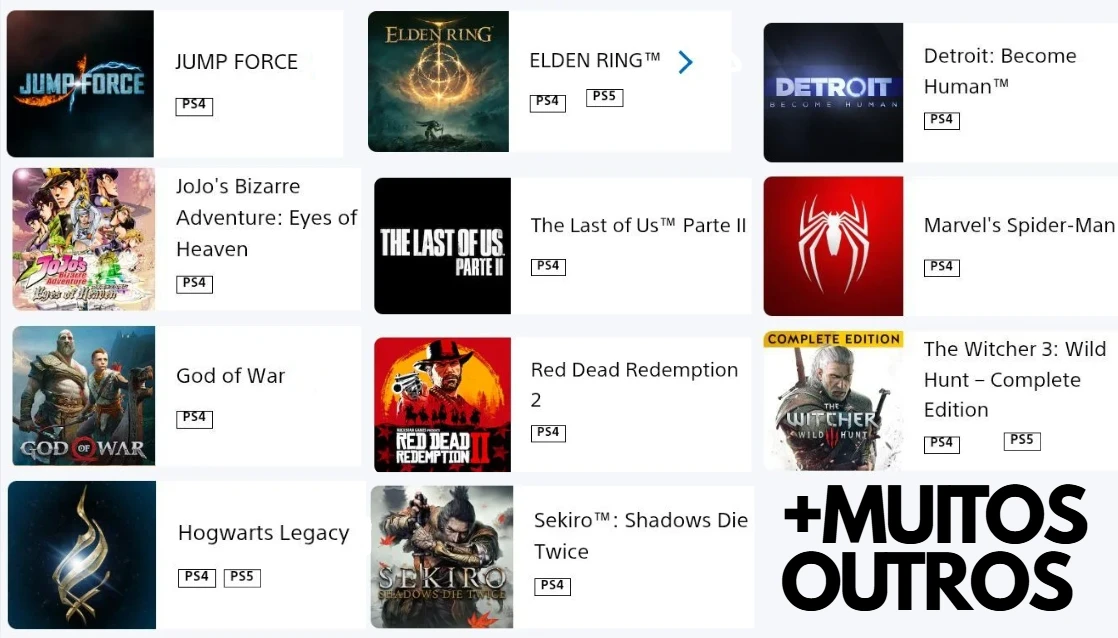 Conta psn: Elden Ring, Jump Force, Hogwarts Legacy +20