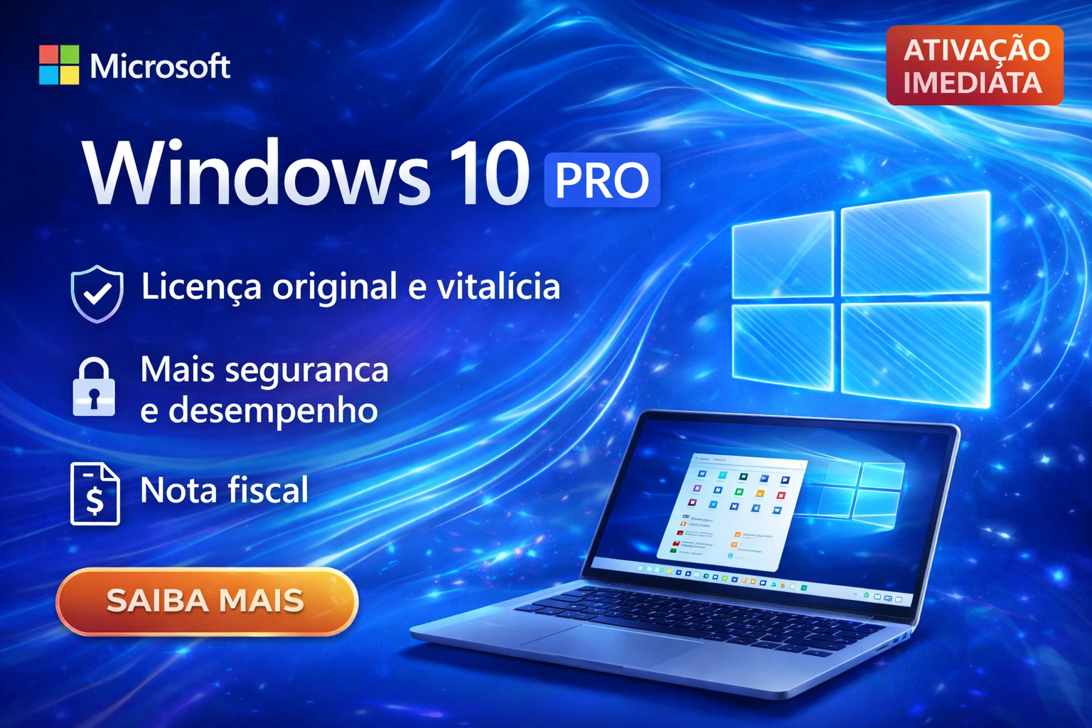 🏆 Chave Vitalicia Ativação Windows 10 Pro - Imediato 🏆