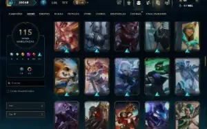 Ouro 4 com 120 Champs e 115 Skins ( MID / ADC / JG )