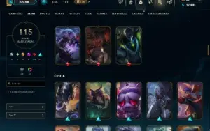 Ouro 4 com 120 Champs e 115 Skins ( MID / ADC / JG )