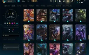Ouro 4 com 120 Champs e 115 Skins ( MID / ADC / JG )
