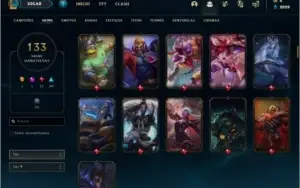 Conta bronze 3 com 133 skins e 105 champs