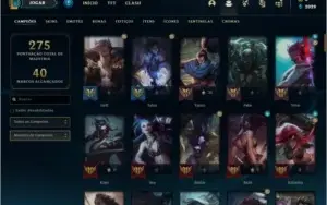 Conta bronze 3 com 133 skins e 105 champs