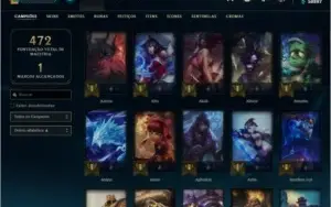 Conta LOL todos os campeãos 125 skins