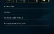 Conta g5 20 campeões - 1 skin