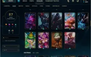 Vendo conta LV213, Gold 3 ,Full champs, 87 skins, 16 cromas