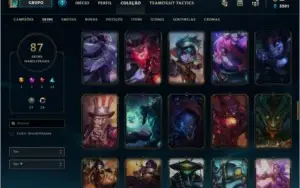 Vendo conta LV213, Gold 3 ,Full champs, 87 skins, 16 cromas