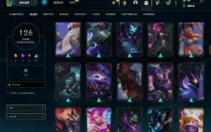 Unranked com TODOS os champs e 126 Skins