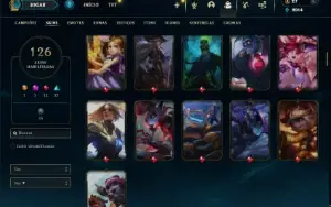 Unranked com TODOS os champs e 126 Skins