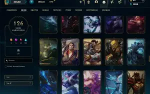 Unranked com TODOS os champs e 126 Skins