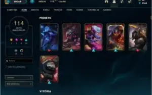 Conta lol com várias skins