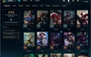 Conta lol com várias skins