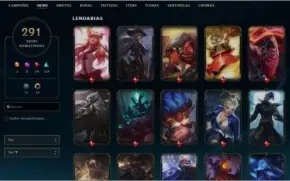 CONTA COM 8 MÍTICAS E 291 SKINS