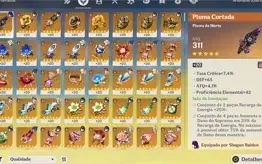 AYATO, ARMA DELE, VENTI, RAIDEN, XIAO, ZONGHLI + 5 ESTRELAS