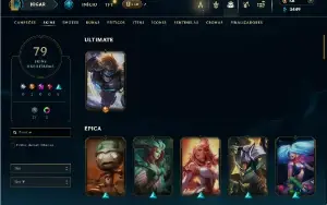 Unranked com 45 Champs e 79 Skins ( MAIN SUP )