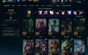 Unranked com 45 Champs e 79 Skins ( MAIN SUP )