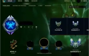 CONTA LEAGUE OF LEGENDS - DIAMANTE 5 / ALL CHAMP / 40 SKINS