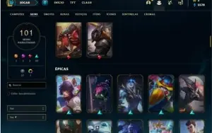 Conta prata 2 com 130 Champs e 101 Skins + 3 Vitoriosas