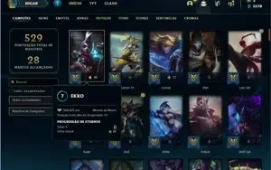 Conta prata 2 com 130 Champs e 101 Skins + 3 Vitoriosas