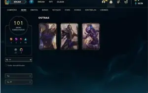 Conta prata 2 com 130 Champs e 101 Skins + 3 Vitoriosas