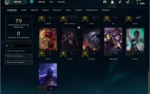 Conta platina 1 solo duo e plat 3 flex com 31 champ e 6 skin