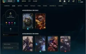 Conta platina 1 solo duo e plat 3 flex com 31 champ e 6 skin