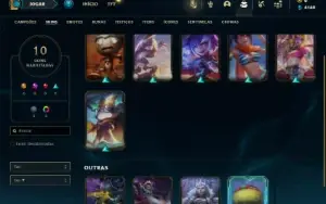 Ouro 3 com 40 Champs e 10 Skins