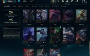 Ouro 3 com 40 Champs e 10 Skins