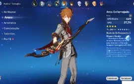 CONTA Genshin Impact RANK 55 Com 8 Personagens 5*