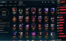 Conta do lol lv 65 com 91 campeões 28 skins prata 3
