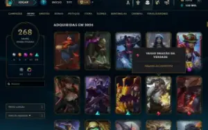 D2, MMR de Master, LvL 834, Todos os Campeões, +de 200 Skins