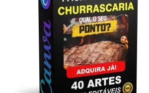 Pack Canva Churrascaria - 40 Artes Editáveis