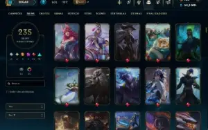 Ouro 2 com TODOS os Champs e 235 Skins ( JG / MID / ADC )