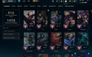 Ouro 2 com TODOS os Champs e 235 Skins ( JG / MID / ADC )
