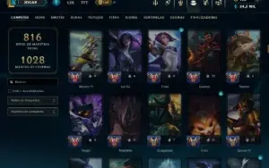 Ouro 2 com TODOS os Champs e 235 Skins ( JG / MID / ADC )