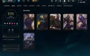 Ouro 2 com TODOS os Champs e 235 Skins ( JG / MID / ADC )