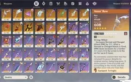 AR59|RAIDEN C3|EULA C1|AYATO| 20 chars 5* | 18 Armas 5*
