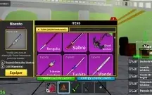 Conta blox fruits com sanguine art todas espadas e armas - R