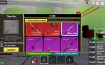 Conta blox fruits com sanguine art todas espadas e armas - R