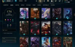 Ouro 1 com 150 Champs e 174 Skins + 7 Vitoriosas ( MAIN JG )