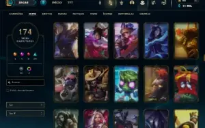 Ouro 1 com 150 Champs e 174 Skins + 7 Vitoriosas ( MAIN JG )