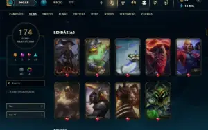 Ouro 1 com 150 Champs e 174 Skins + 7 Vitoriosas ( MAIN JG )