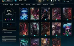 Ouro 1 com 150 Champs e 174 Skins + 7 Vitoriosas ( MAIN JG )