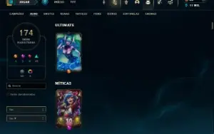Ouro 1 com 150 Champs e 174 Skins + 7 Vitoriosas ( MAIN JG )