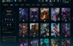 Unranked com TODOS os champs e 245 Skins ( Nivel 634 )