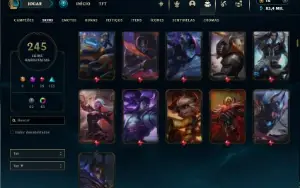 Unranked com TODOS os champs e 245 Skins ( Nivel 634 )